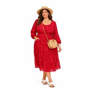 TORRID Magenta Star Print Midi Dress